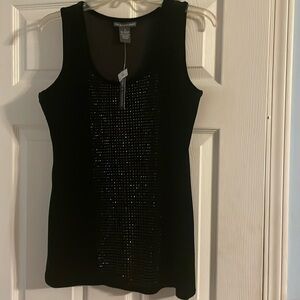 Chelsea & Theodore Black Bedazzled Top. Size S. NWT.